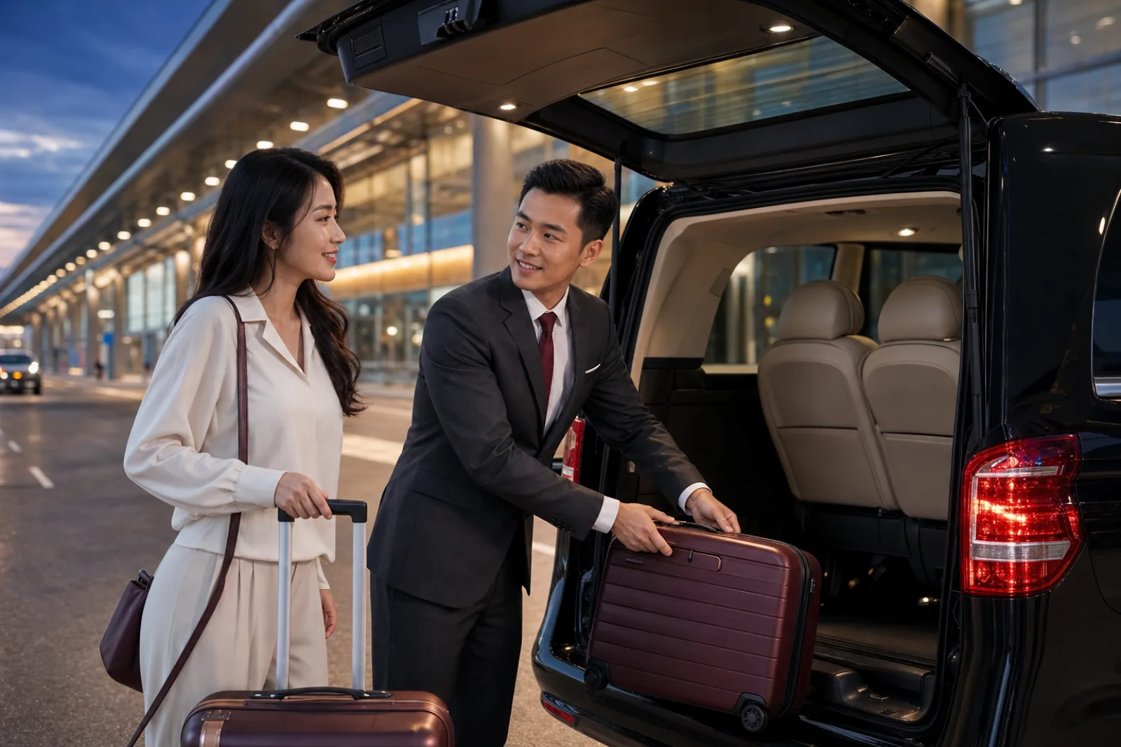 Tài xế đón khách tại sảnh sân bay
